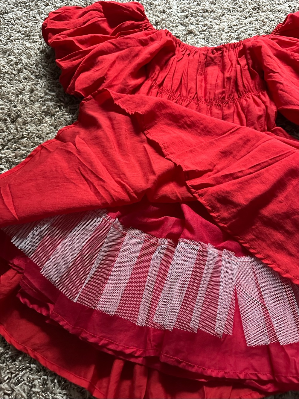 Princess Polly Red Off-Shoulder Puff Sleeve Top - Picture 5 of 8